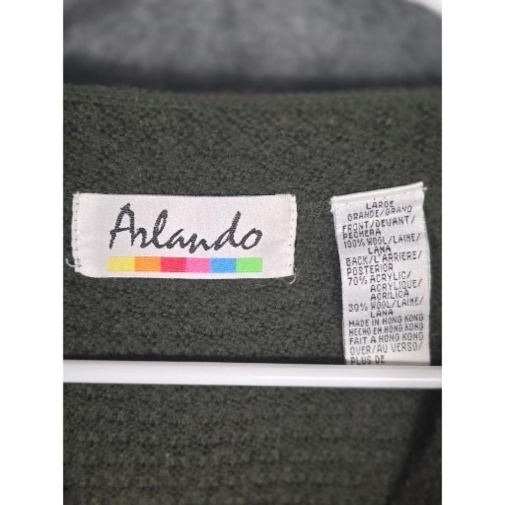 VTG Arlando Women's Green Button Front Knit Vest With Pocket Large Steampunk - Picture 3 of 10